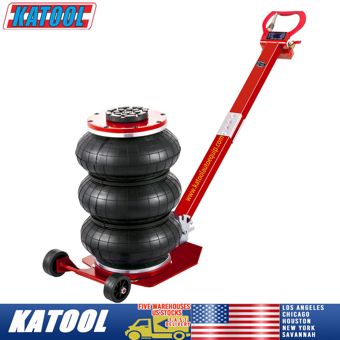 KATOOL Bag Air Jack 3 Ton Red Pneumatic Jack Car Lift Compressed