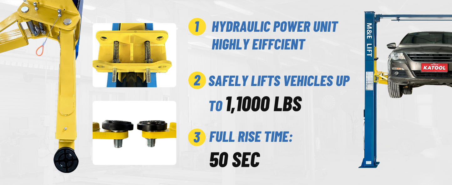 2 Post Lift 11000lbs 110v Two Post Lift Auto Lift Car Lift Hoist Equipment Heavy Duty ME-H110YS-110V