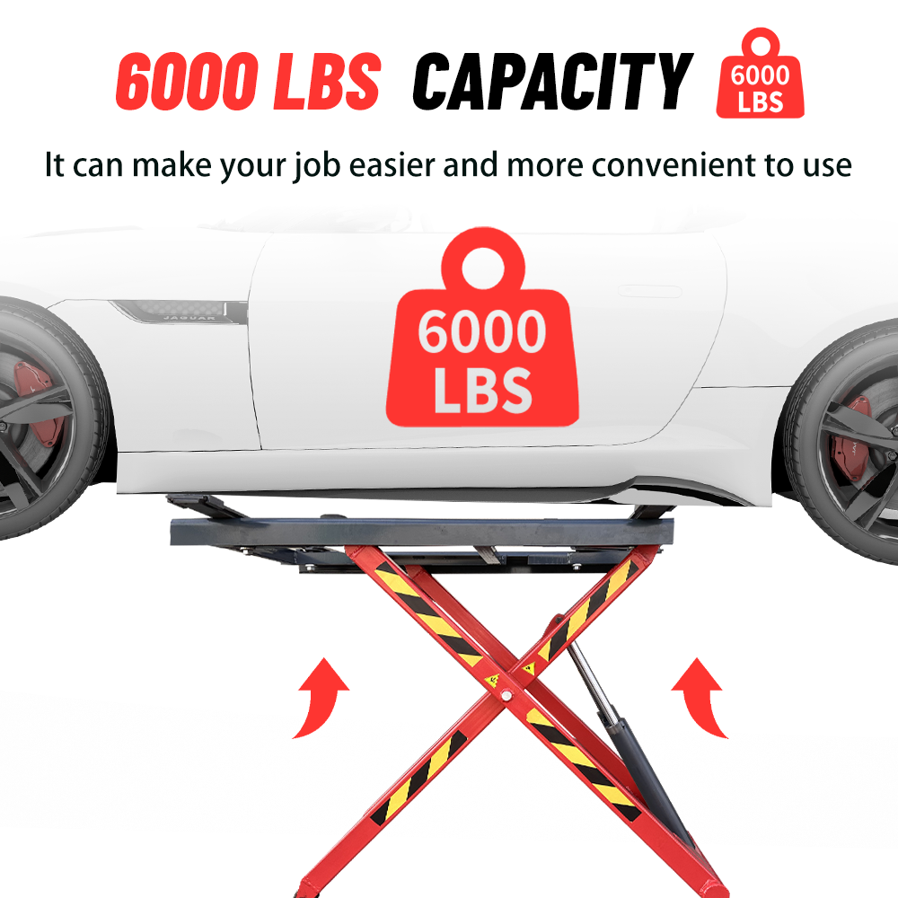 KATOOL 6000LB Portable Mid Rise Scissor Lift 48" Lifting Height (AK-X66) car lift