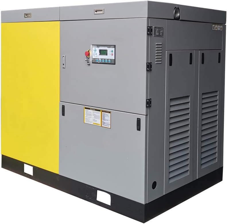 75KW 100HP Rotary Screw Air Compressor 460V/3Ph 425CFM 125psi Varoable Speed Drive Heavy Duty Air Compressed System for Manufacturing, Automotive, Commercial Laundries