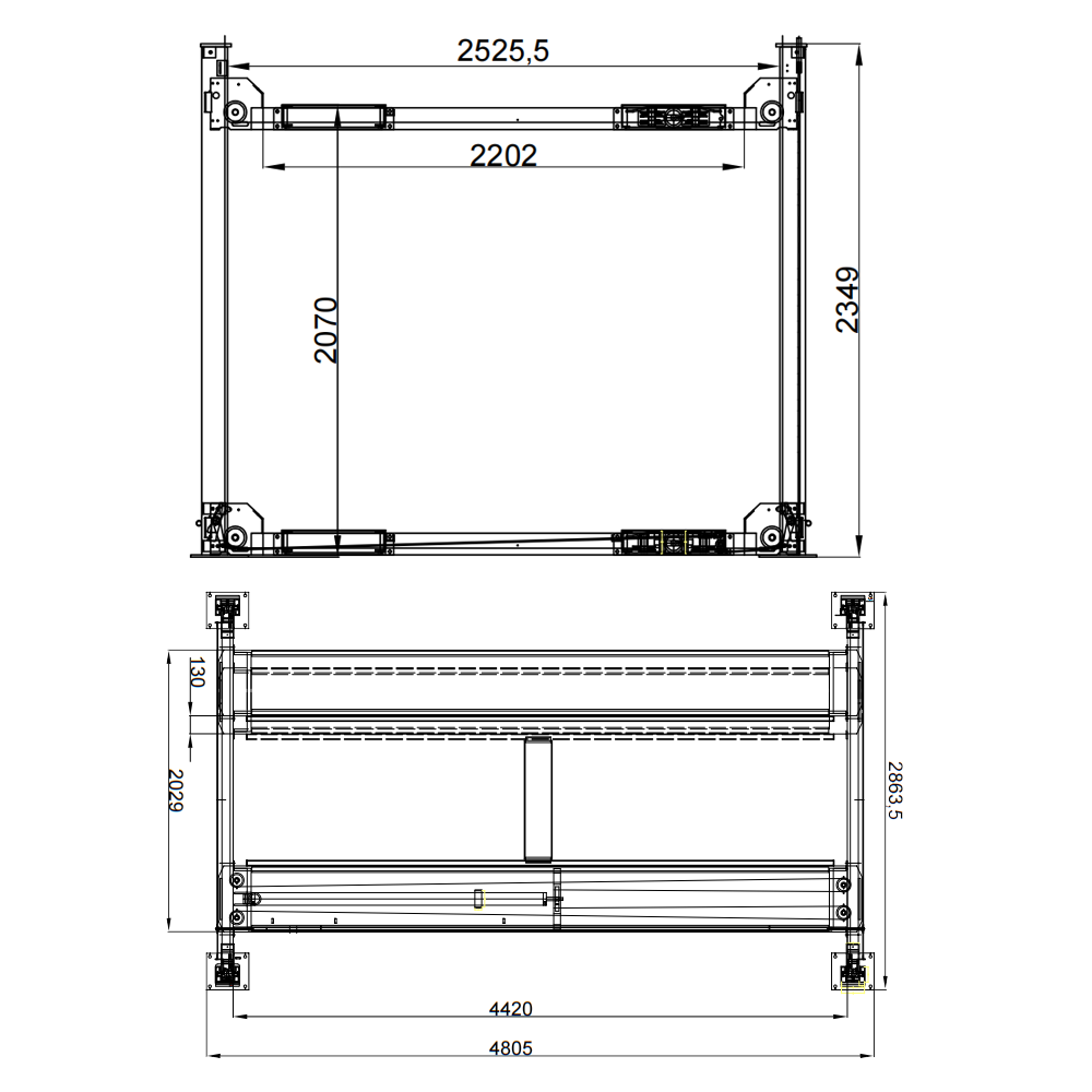 4H950 9500 Lbs Heavy Duty Four Post Lift for Storage and Parking