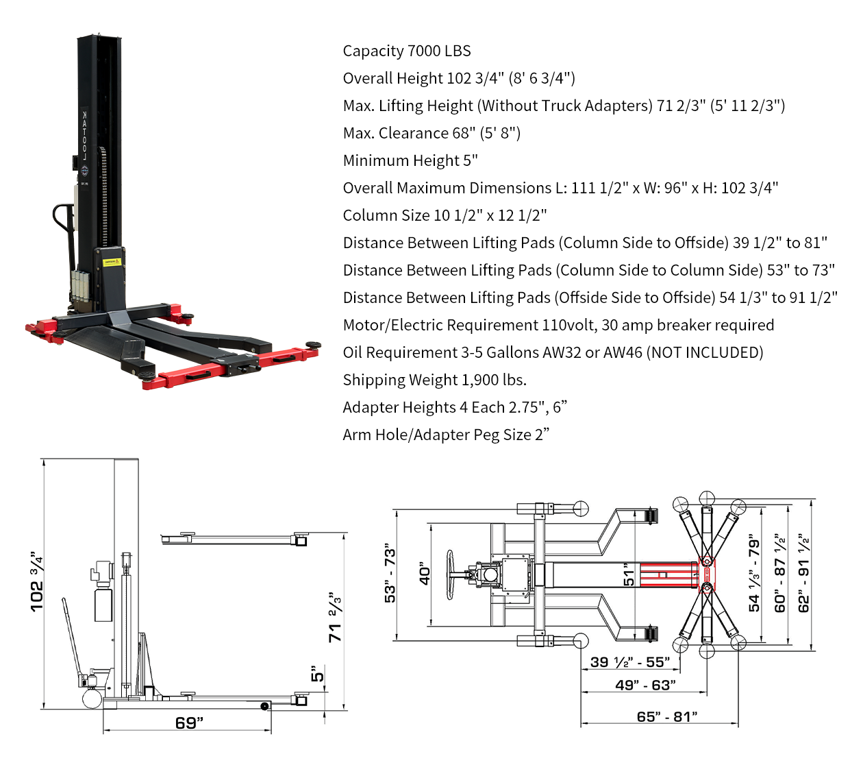 Single Post Lift SPL 700