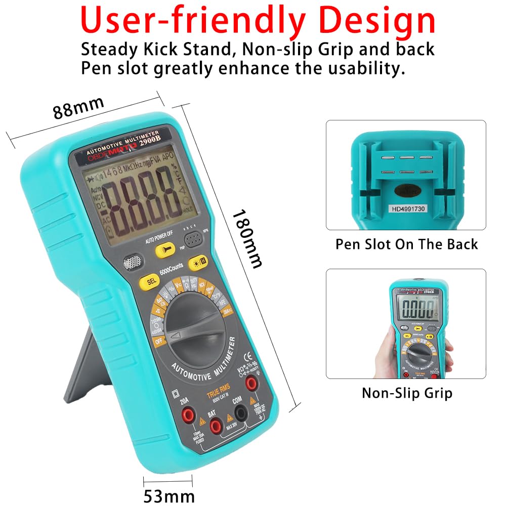 Digital Multimeter Tester TRMS 6000 Counts RPM
