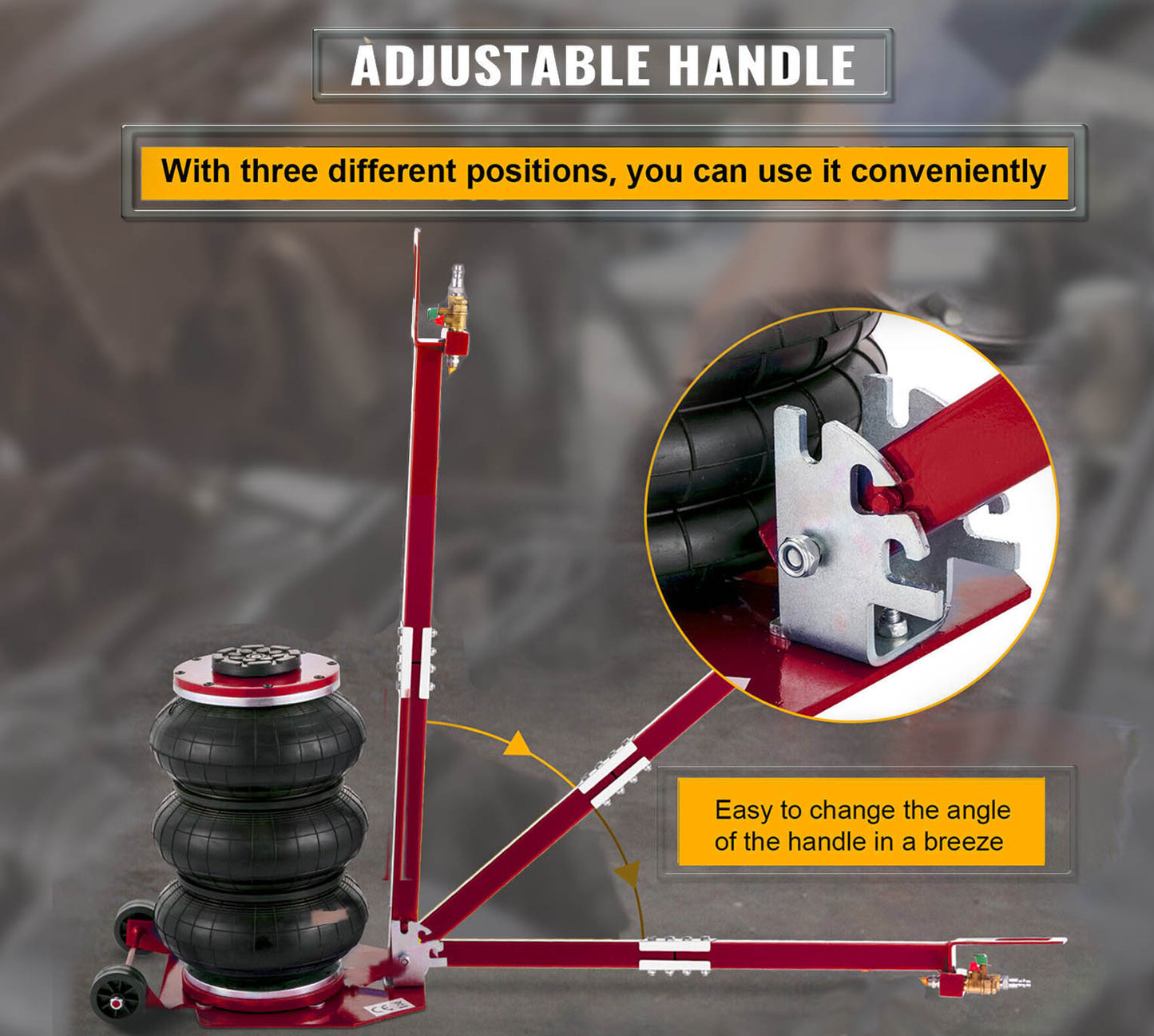 KATOOL Bag Air Jack 3 Ton Red Pneumatic Jack Car Lift Compressed