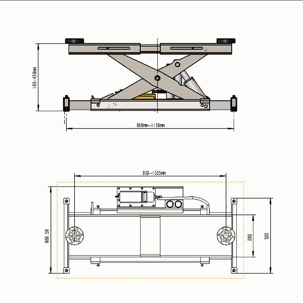 KT-RJ70 Rolling Jack 7000 lbs. Lifting Capacity *Fits KT-4H110 and the KT-4H850*