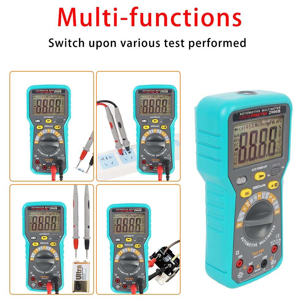 Digital Multimeter Tester TRMS 6000 Counts RPM
