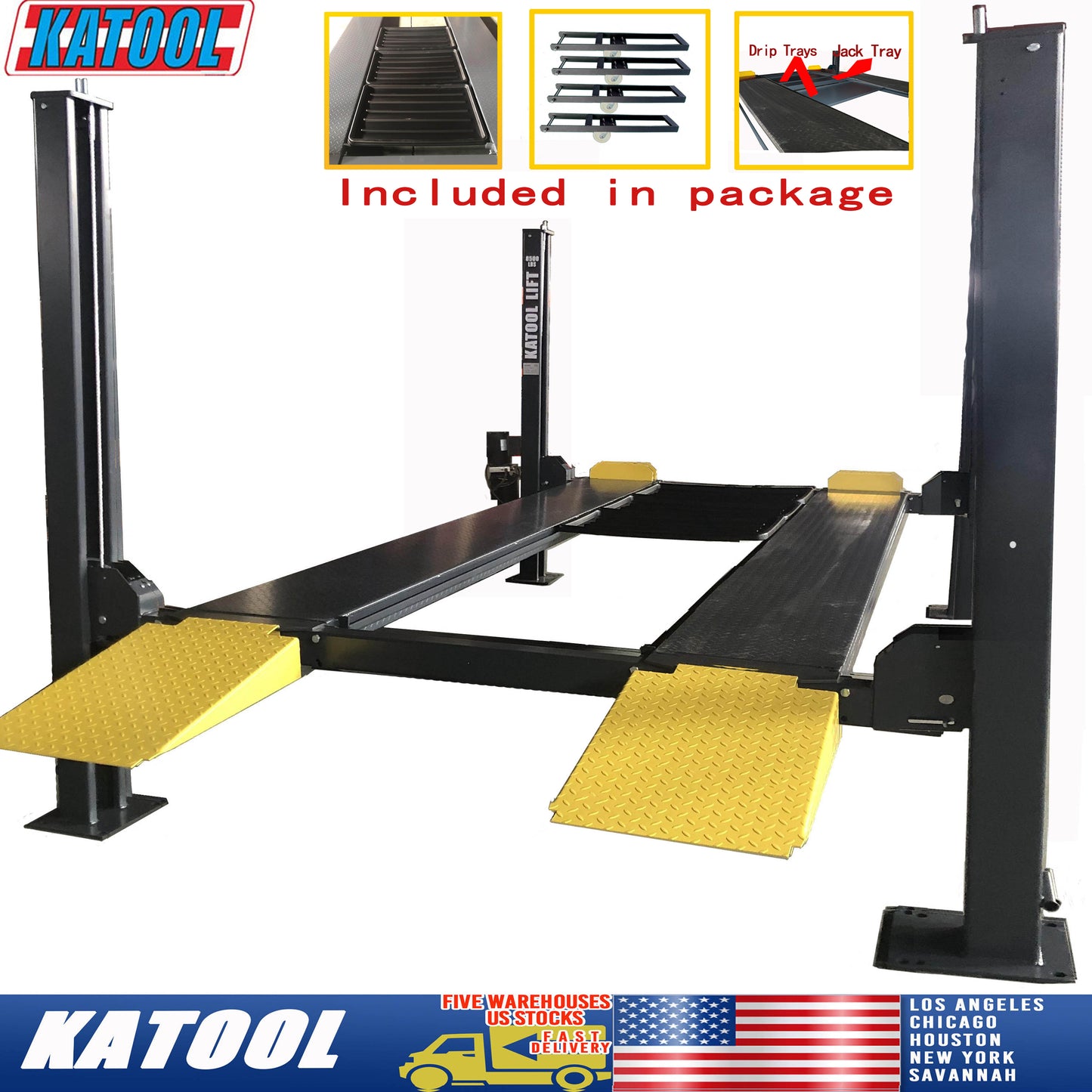 KT-4H850 8,500Lbs Heavy Duty 4-Post Car lift