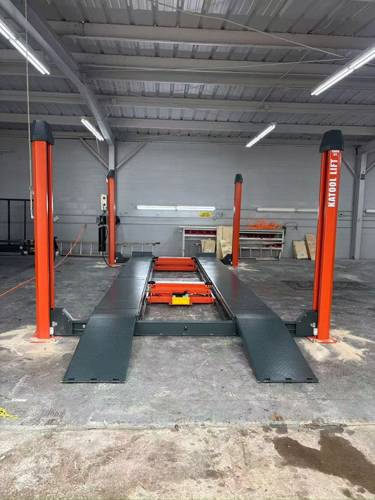 KT-4H150 Heavy Duty 4-Post Alignment Lift 15,000lbs Capacity (Rolling Jack Included)