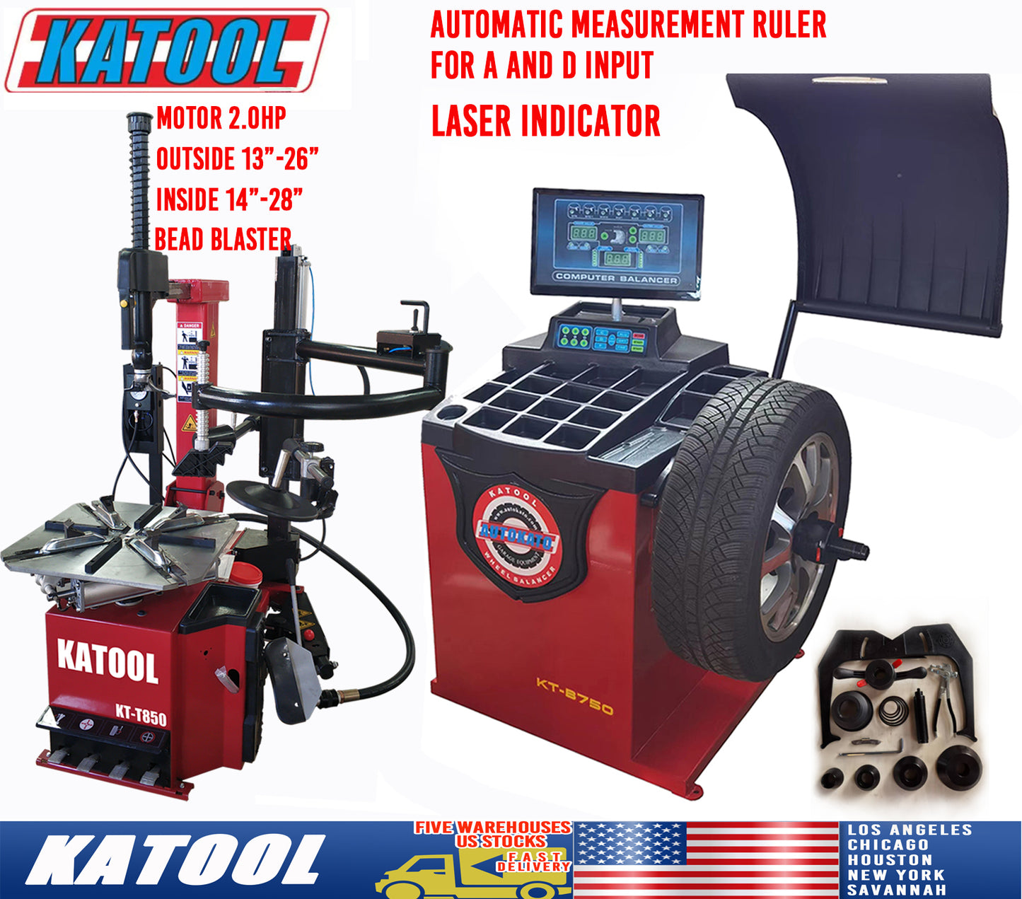 Combo 9: Tire Changer KT-T850 & Wheel Balancer KT-B750