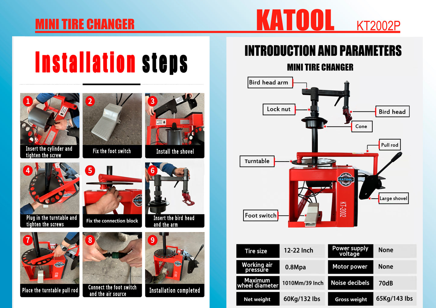 Katool KT-2002 Manual Tire Changer Tire Machine