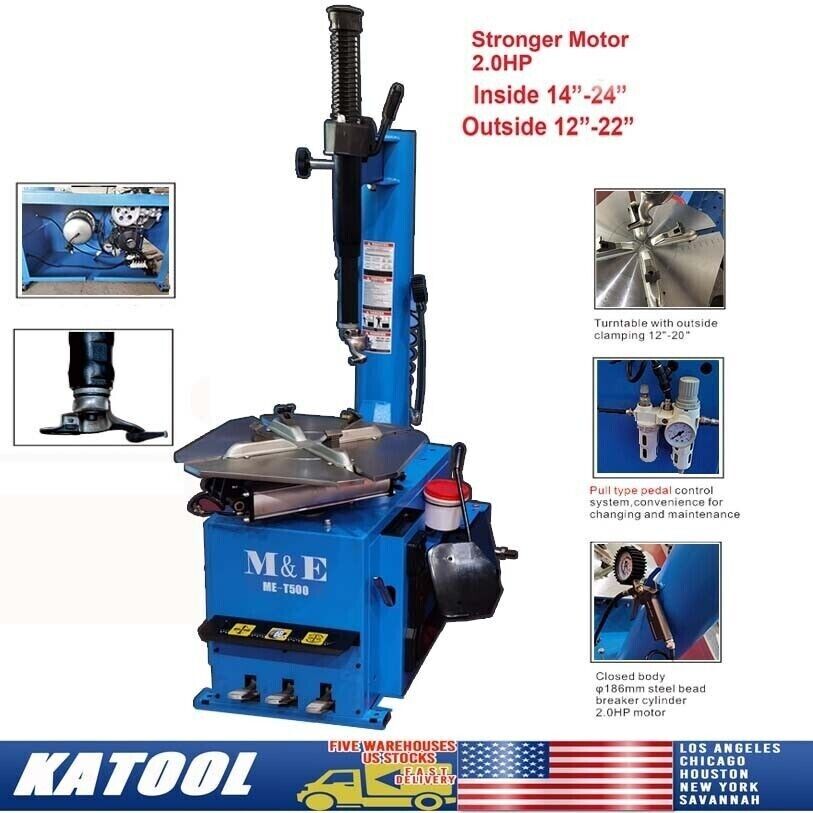 2.0HP Swing Arm Tire Changer Wheel 12-24'' Tire Changer Machine M&E-T500