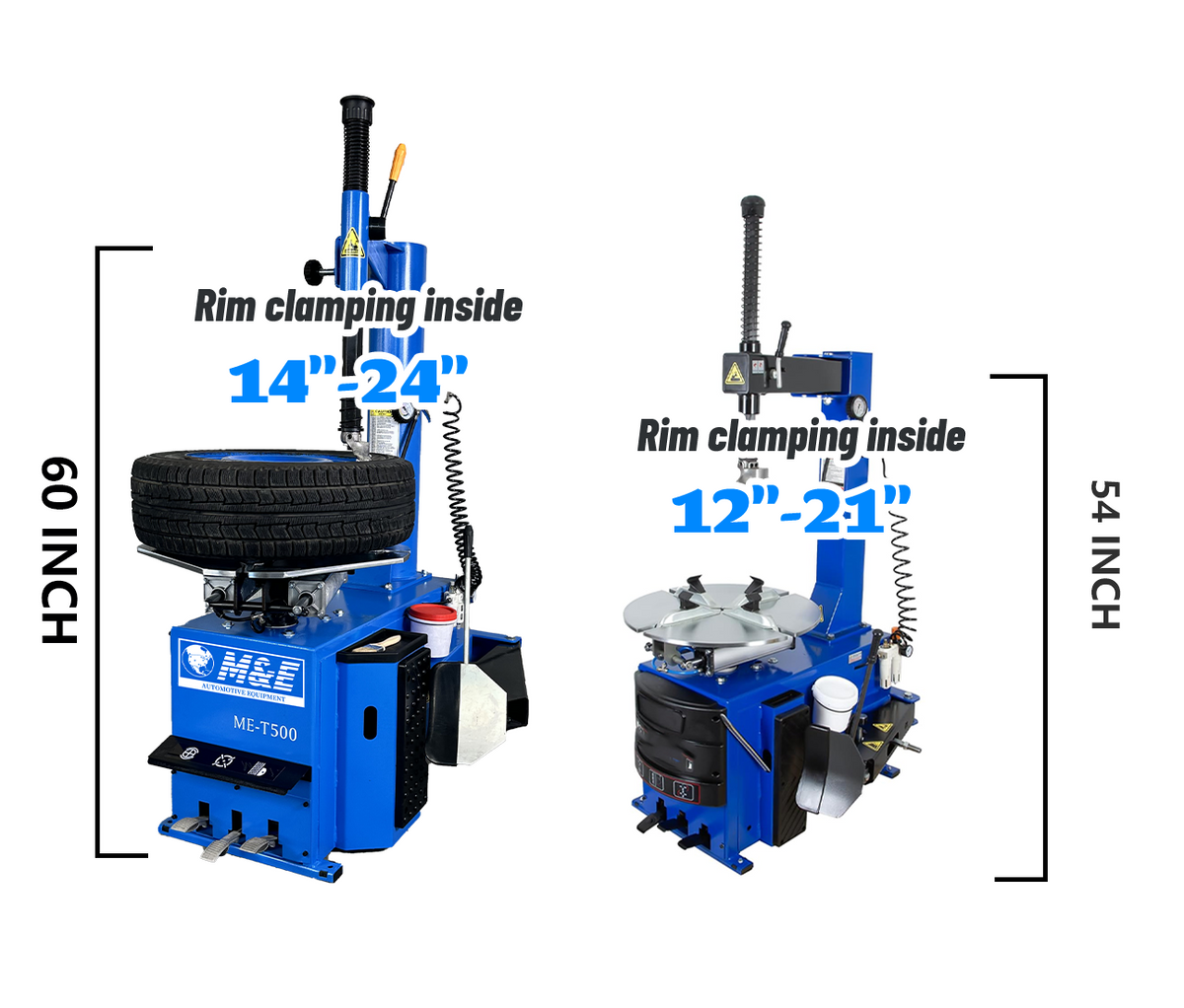 M&E ME-T500 Swing Arm Tire Changer Machine | 12"–24" Rim Capacity Tire Changer