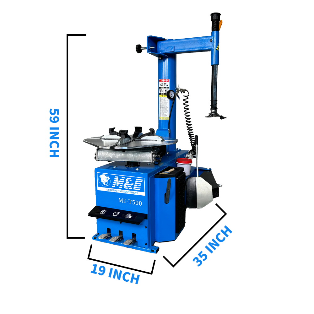 M&E ME-T500 Swing Arm Tire Changer Machine | 12"–24" Rim Capacity Tire Changer