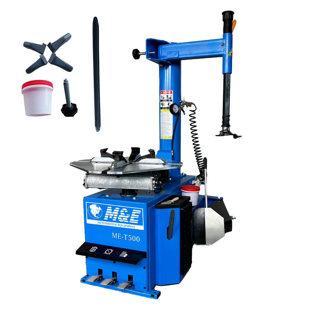 M&E ME-T500 Swing Arm Tire Changer Machine | 12"–24" Rim Capacity Tire Changer