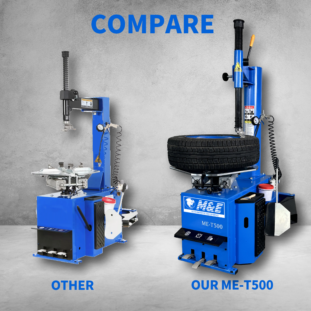 M&E ME-T500 Swing Arm Tire Changer Machine | 12"–24" Rim Capacity Tire Changer