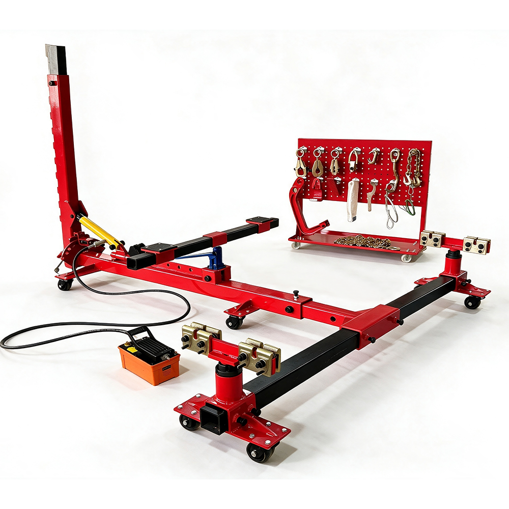 KATOOL Auto Body Frame Puller Puller Straightener, 49KN Pulling Tower, Car Frame Straightener Restoration Tool for Sedan SUV Pickup Auto Repair Shop