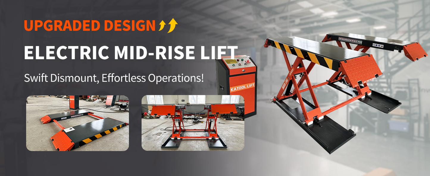 KATOOL 8000 lbs Mid Rise Scissor Lift Electric 220v 47'' Release Auto Lift Car Lift