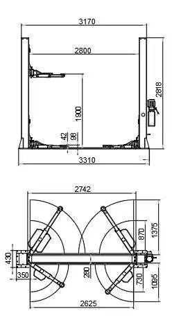 Katool 12000 Lbs Two Post Lift Single Lock Release Auto lift Car lift -H120D