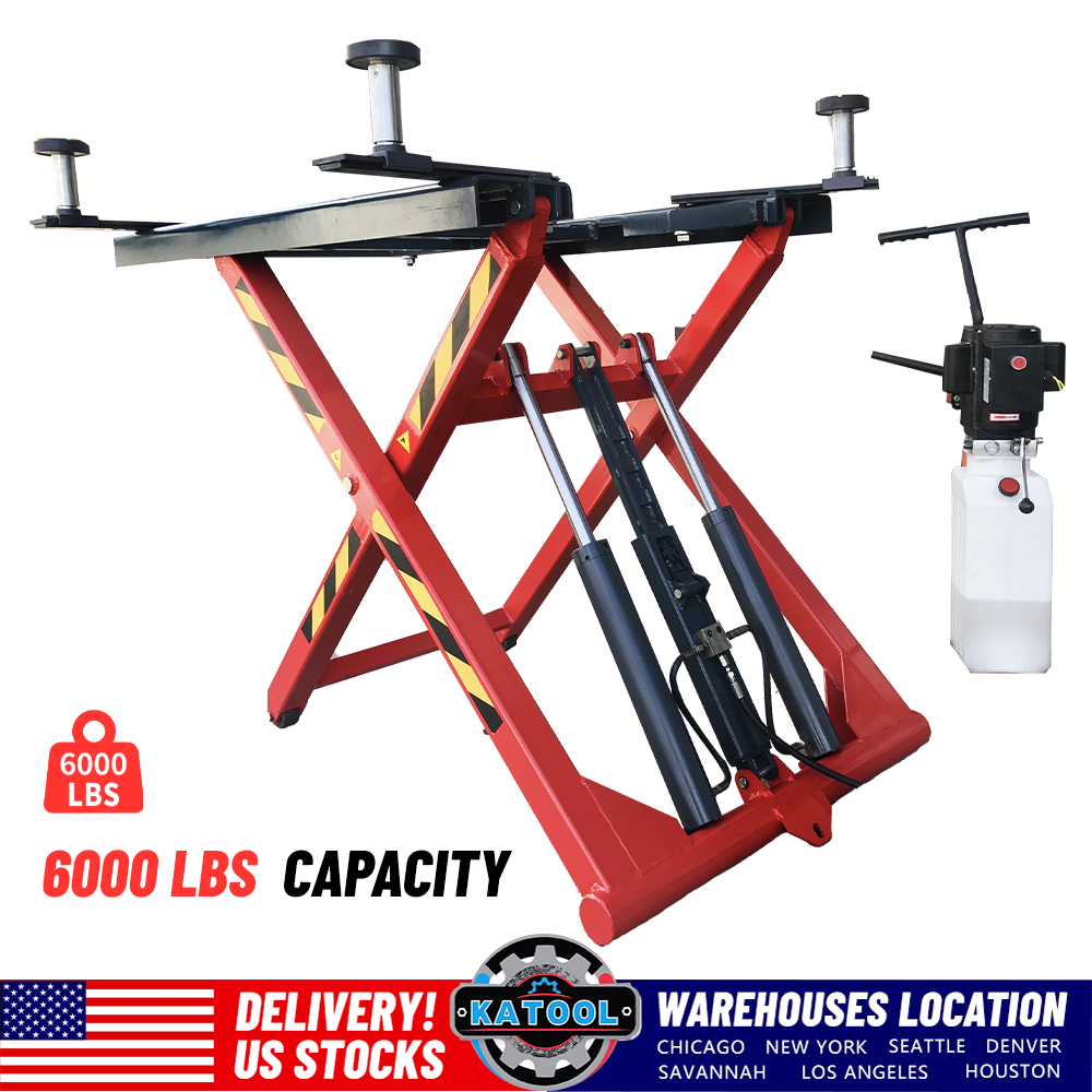 KATOOL 6000LB Portable Mid Rise Scissor Lift 48" Lifting Height (AK-X66) car lift