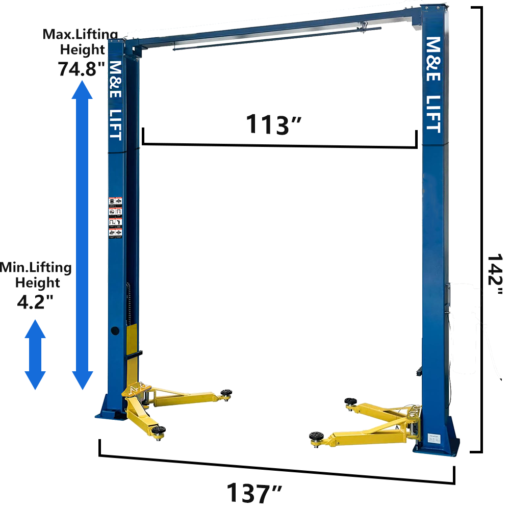 2 Post Lift 11000lbs 110v Two Post Lift Auto Lift Car Lift Hoist Equipment Heavy Duty ME-H110YS-110V