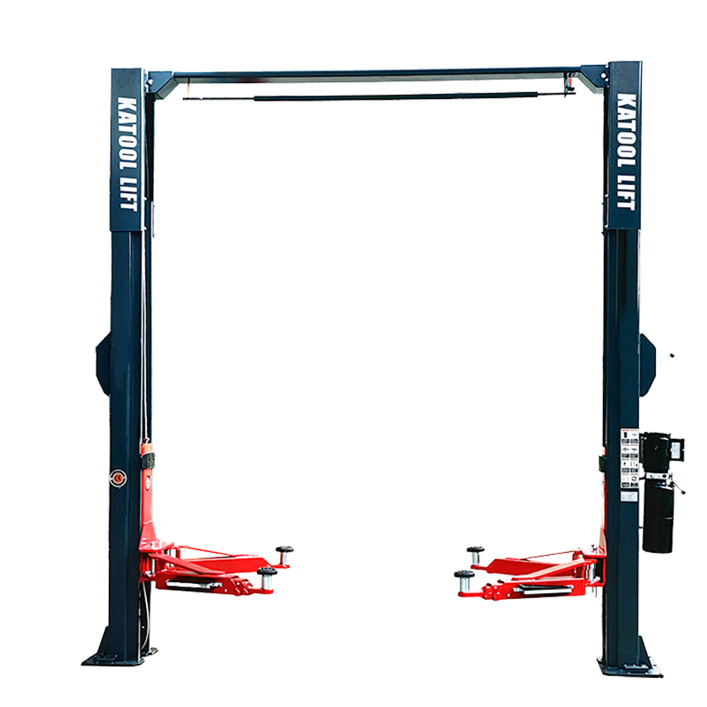 KT-AS110D Two Post Asymmetrical Vehicle Lift 11,000lbs Single Point Lock Release