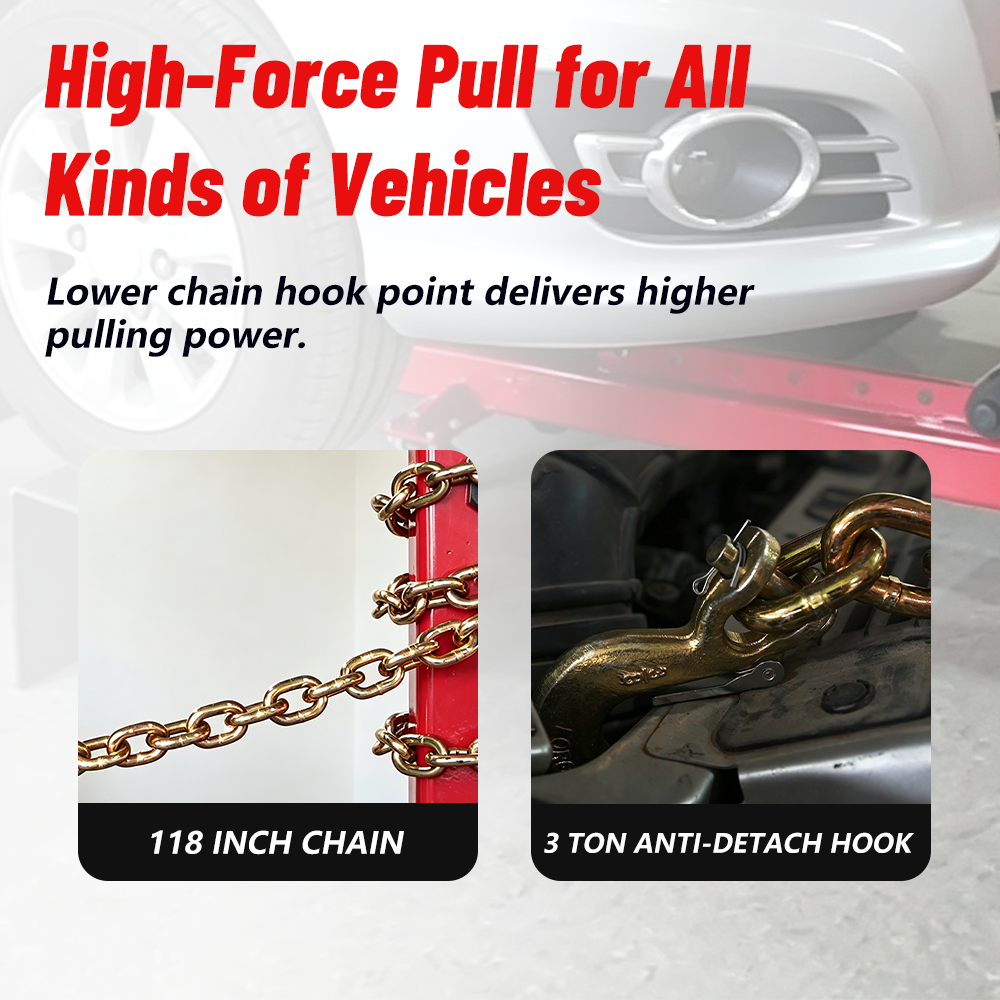 KATOOL Auto Body Frame Puller Puller Straightener, 49KN Pulling Tower, Car Frame Straightener Restoration Tool for Sedan SUV Pickup Auto Repair Shop