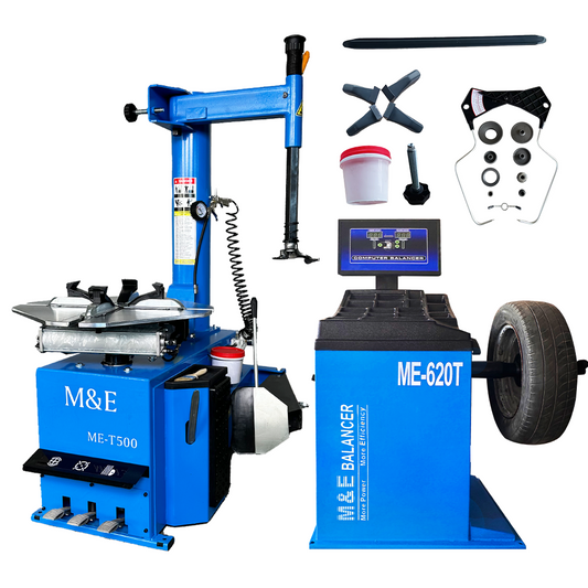 M&E 2.0HP Swing Arm Tire Changer Wheel Changer Machine Wheel Balancer Combo ME-T500 ME-B620