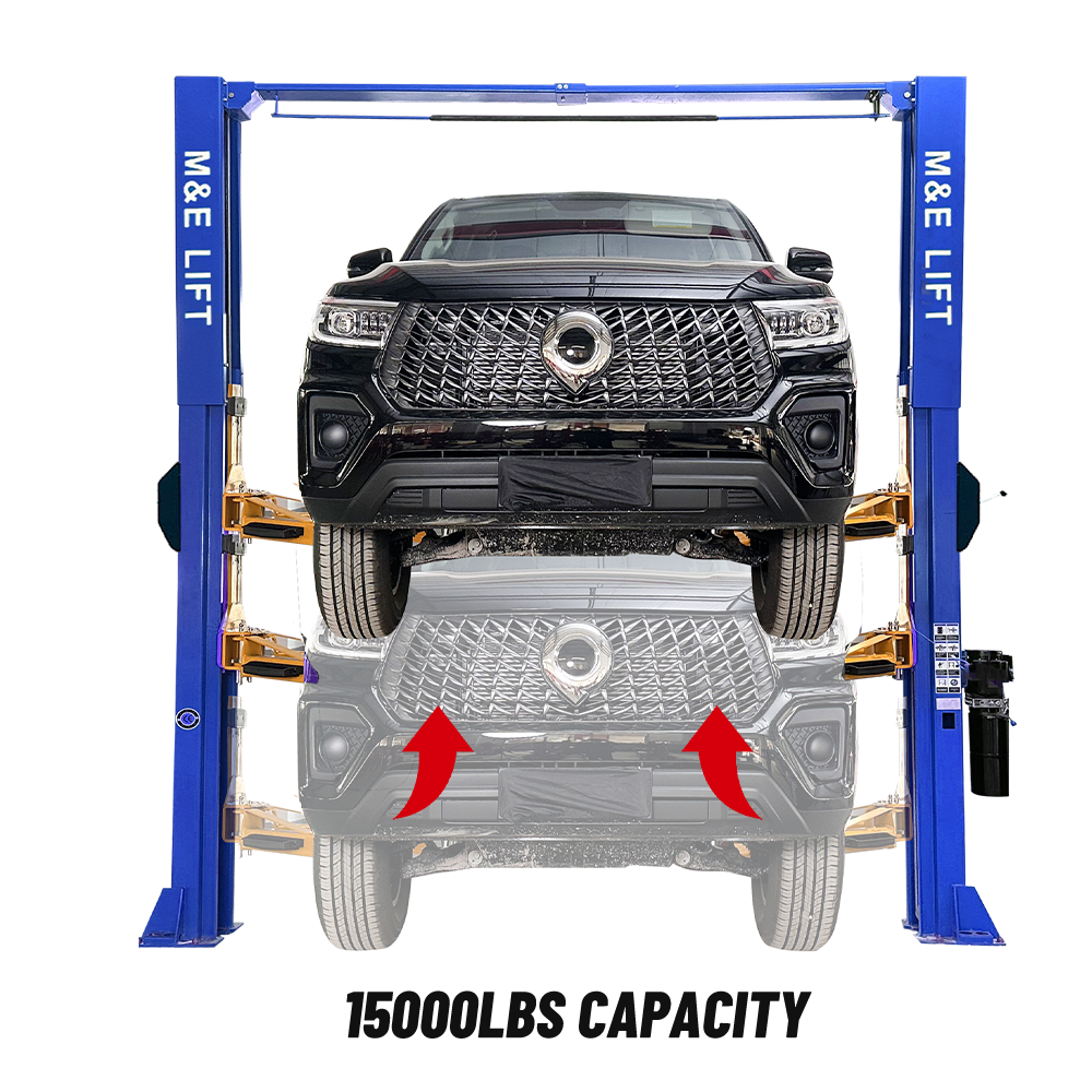 ME15000 lbs Single Point Lock Release Extra Height 167inch 2 Post Lift Two Post Car Lift Auto Lift Car Lift Hoist 2 Post Car Lift for Home Garage and Shop Repair ME-1510