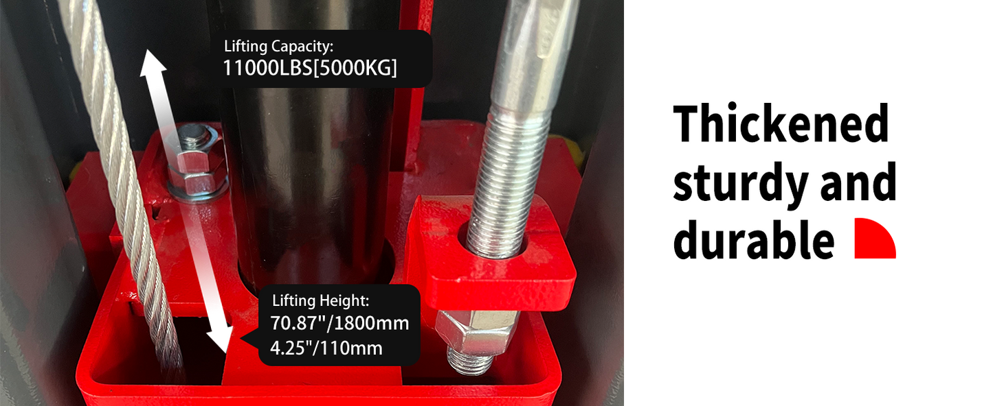 KT-AS110D Two Post Asymmetrical Vehicle Lift 11,000lbs Single Point Lock Release