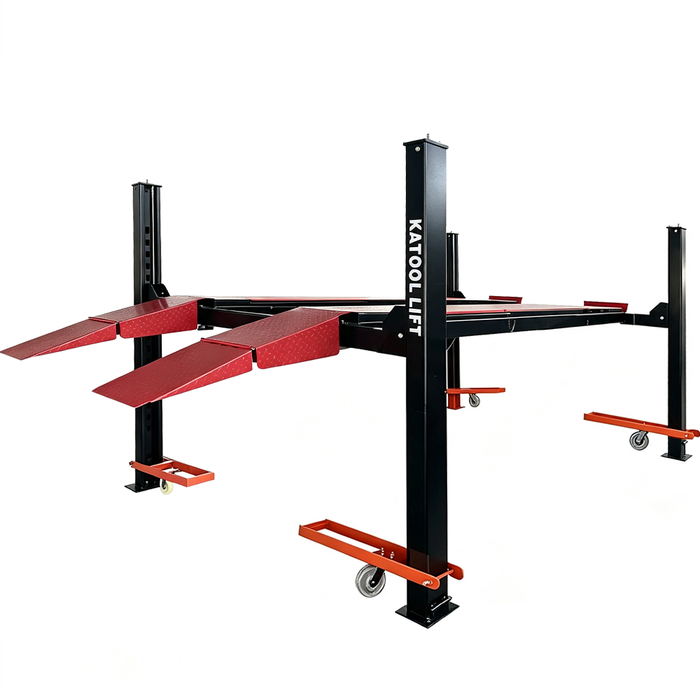 KATOOL KT-4M110PA 11,000 lb 4-Post Alignment Lift with 7,000 lb Rolling Jack