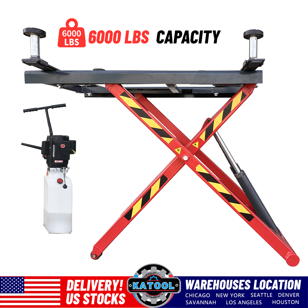KATOOL 6000LB Portable Mid Rise Scissor Lift 48" Lifting Height (AK-X66) car lift