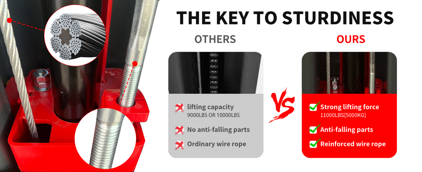 KT-AS110D Two Post Asymmetrical Vehicle Lift 11,000lbs Single Point Lock Release