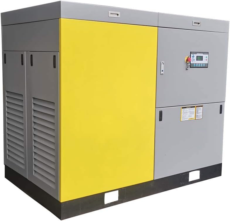 75KW 100HP Rotary Screw Air Compressor 460V/3Ph 425CFM 125psi Varoable Speed Drive Heavy Duty Air Compressed System for Manufacturing, Automotive, Commercial Laundries