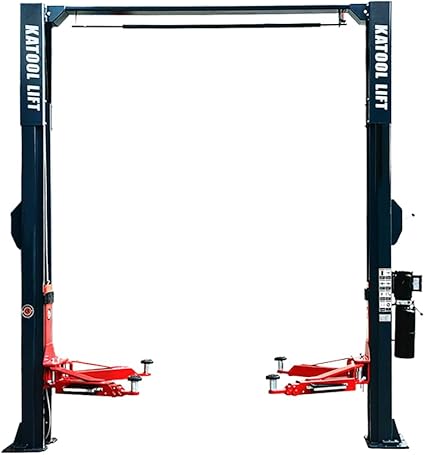 KT-AS110D Two Post Asymmetrical Vehicle Lift 11,000lbs Single Point Lock Release