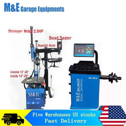 ME Combo 4:M&E Tire Changer Machine ME-T555 + Wheel Balancer ME-B610 Automotive Equipment