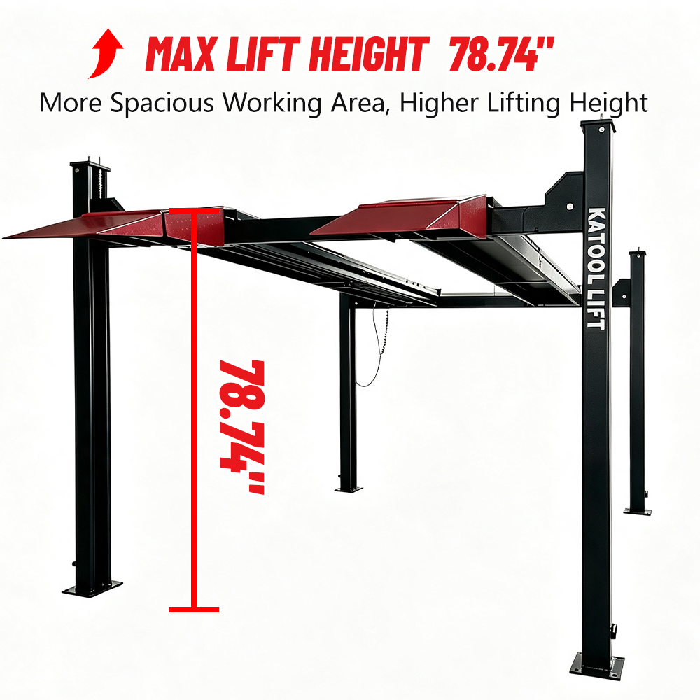 KATOOL KT-4M110PA 11,000 lb 4-Post Alignment Lift with 7,000 lb Rolling Jack