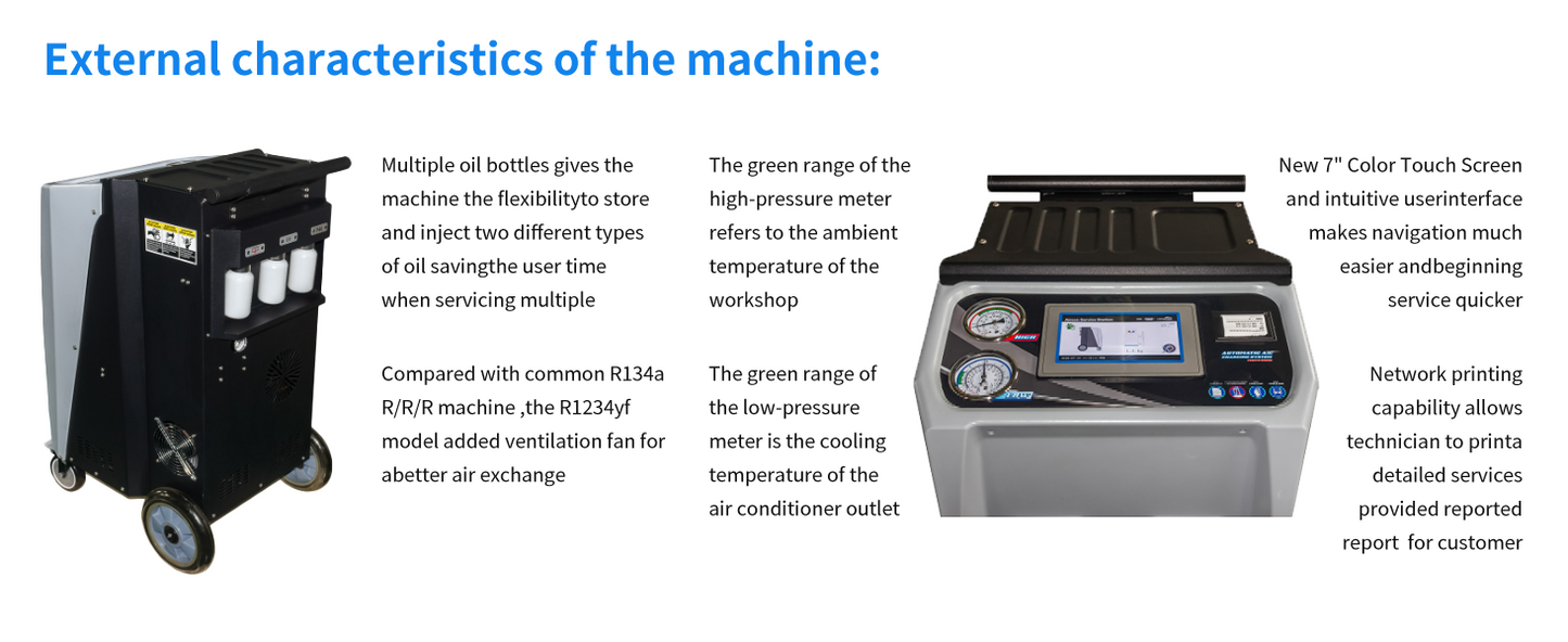 Fully Automatic R- 1234YF Recovery, Recycle & Recharge DUAL AC2100 Machine