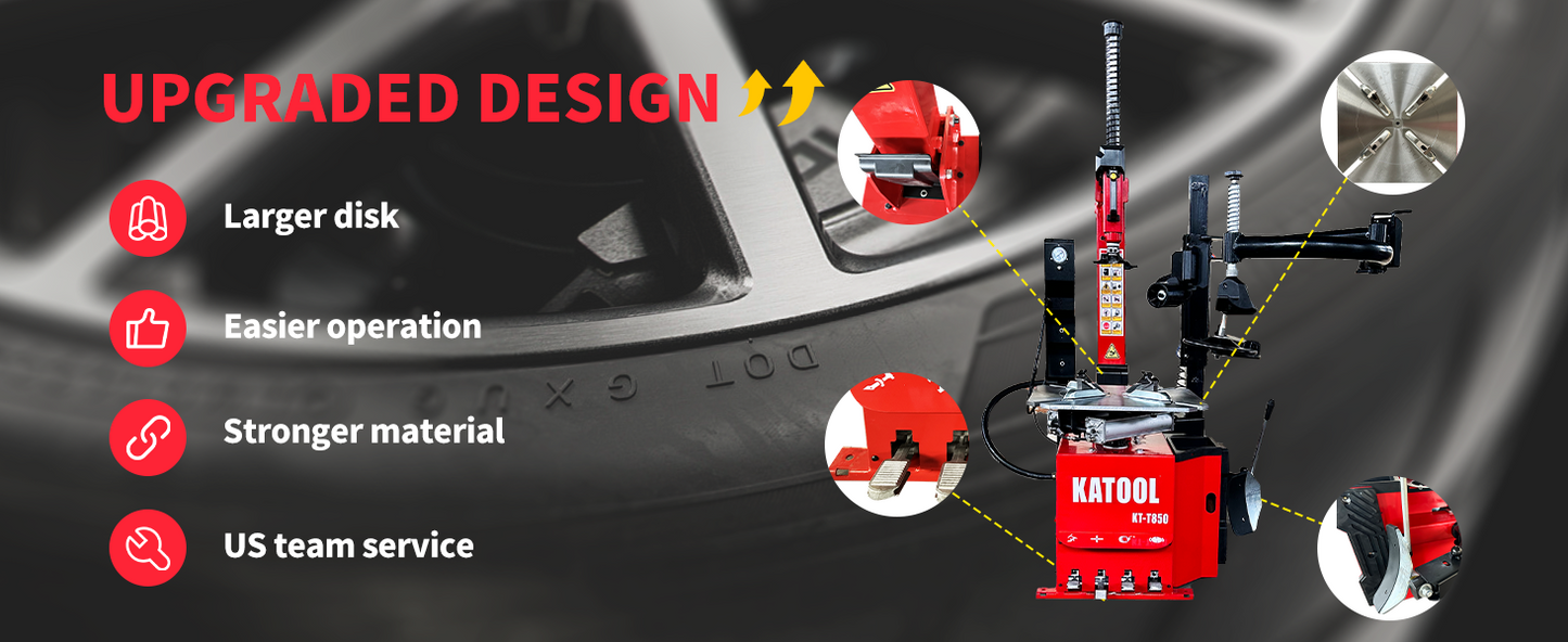 KT-T850 Tilt-Arm Wheel Clamp Tire Changer Machine