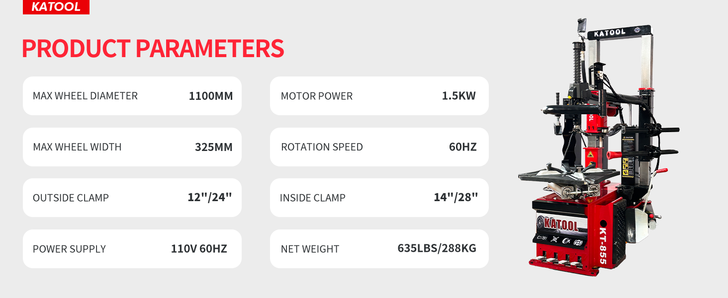 KATOOL Tire Changer KT855 Vertical Tire Press changer Wheel Changer M