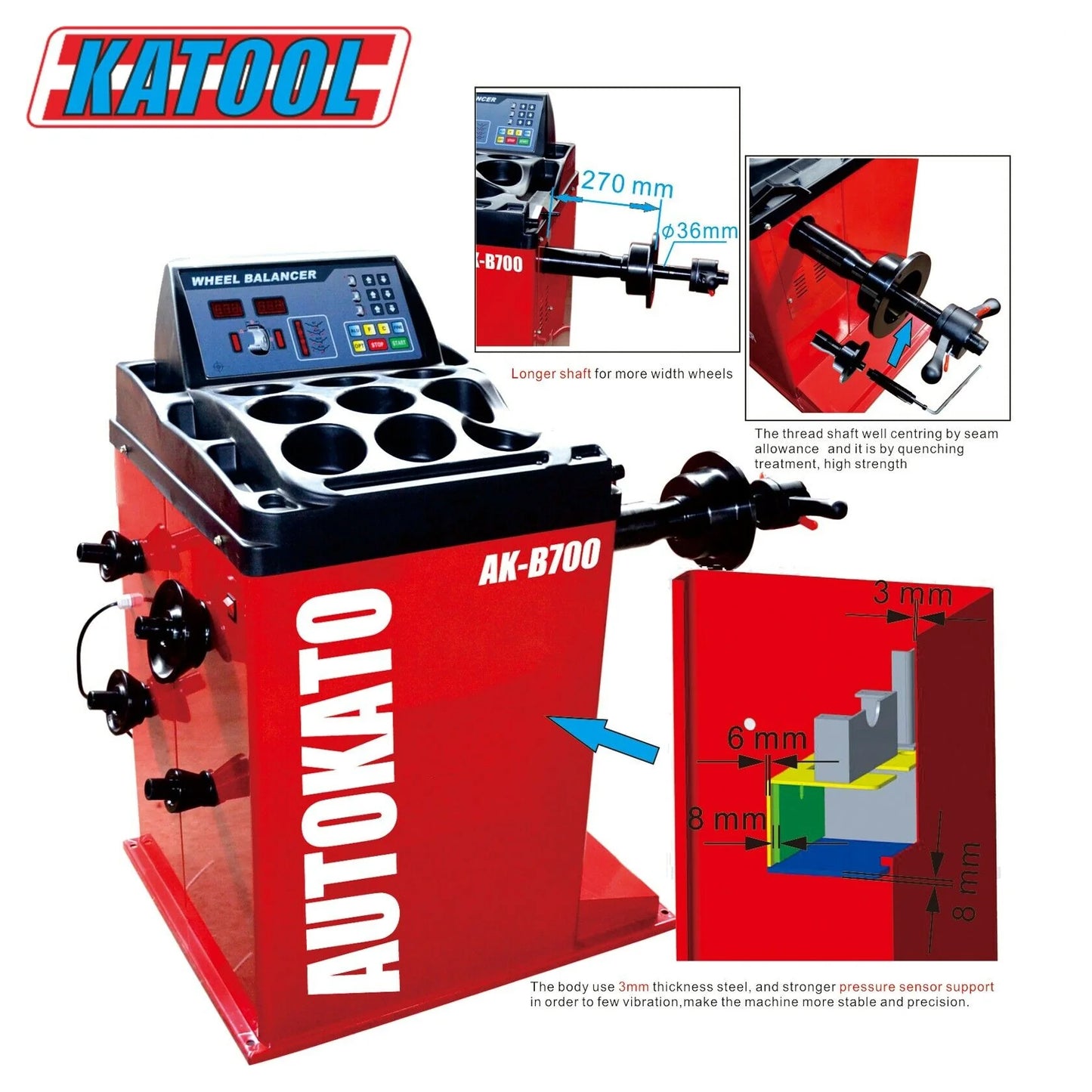 KATOOL KT-T880 Center Post Tire Changer + KT-B700 Wheel Balancer Combo