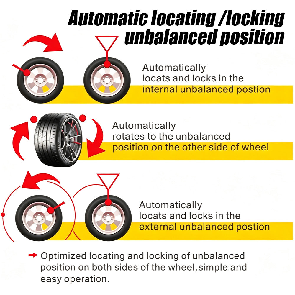 KT-778 LCD Tire Balancer with Copper-Wound Motor, Extended Shaft & Laser Spotting – Automatic Measurement Ruler, HD Display, Stable Precision Circuitry for Accurate Wheel Balancing