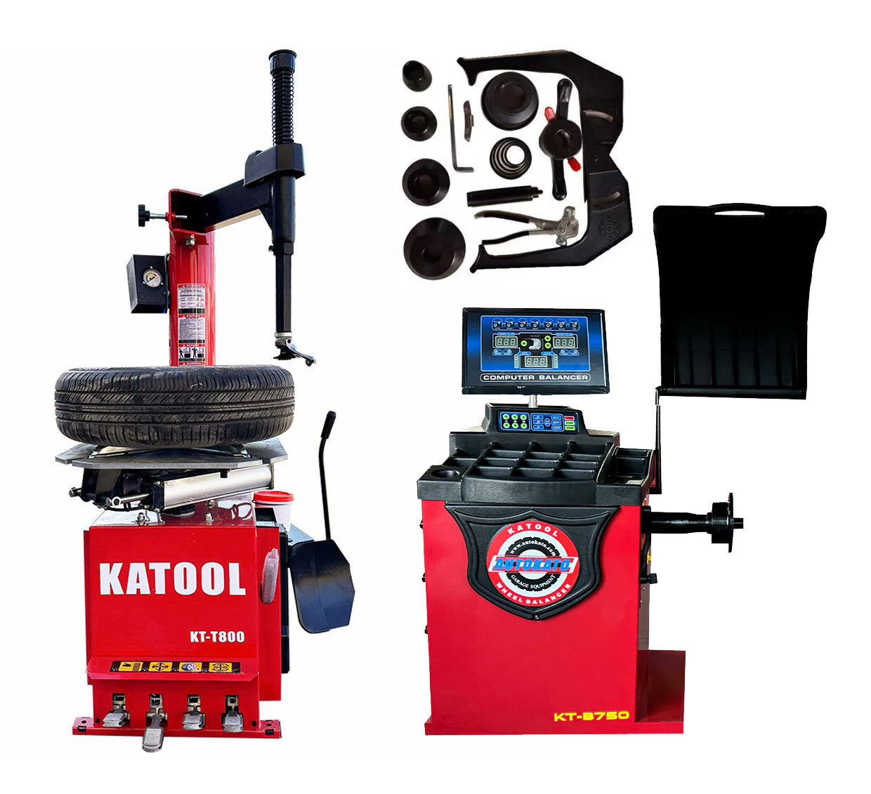 KATOOL KT-T800 Tire Changer + KT-B750 Wheel Balancer Combo