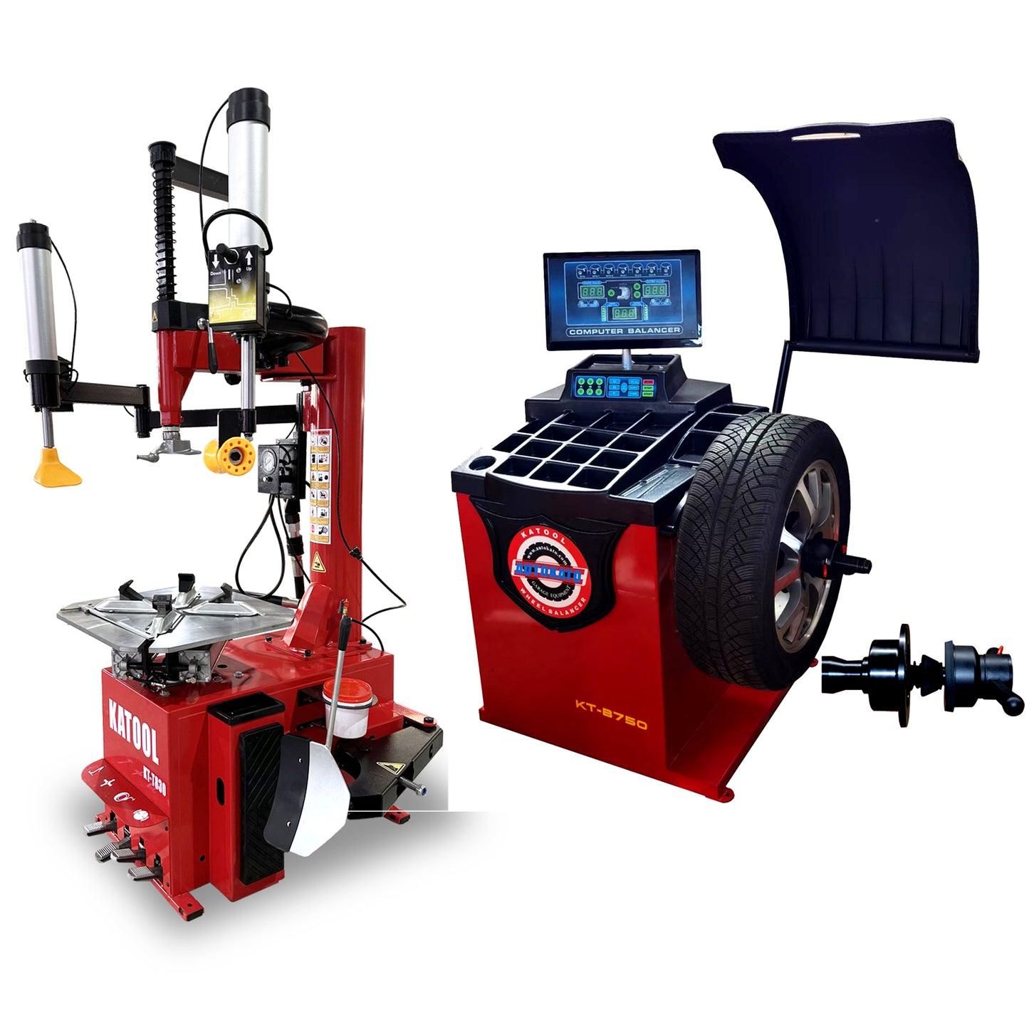 Combo 14: Tire Changer KT-T830 & Wheel Balancer KT-B750 with Motorcycle Adaptors