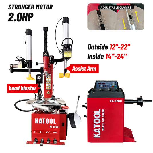 Combo 3: Tire Changer KT-T830 & Wheel Balancer KT-B700