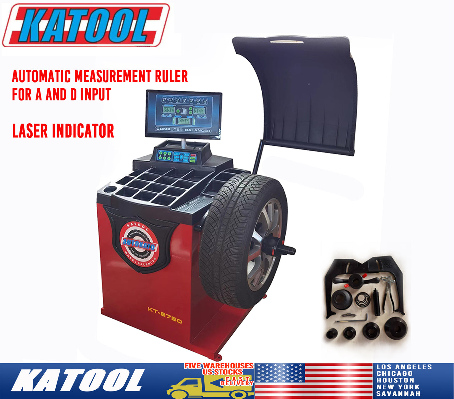 KATOOL KT-T880 Center Post Tire Changer + KT-B750 Wheel Balancer Combo