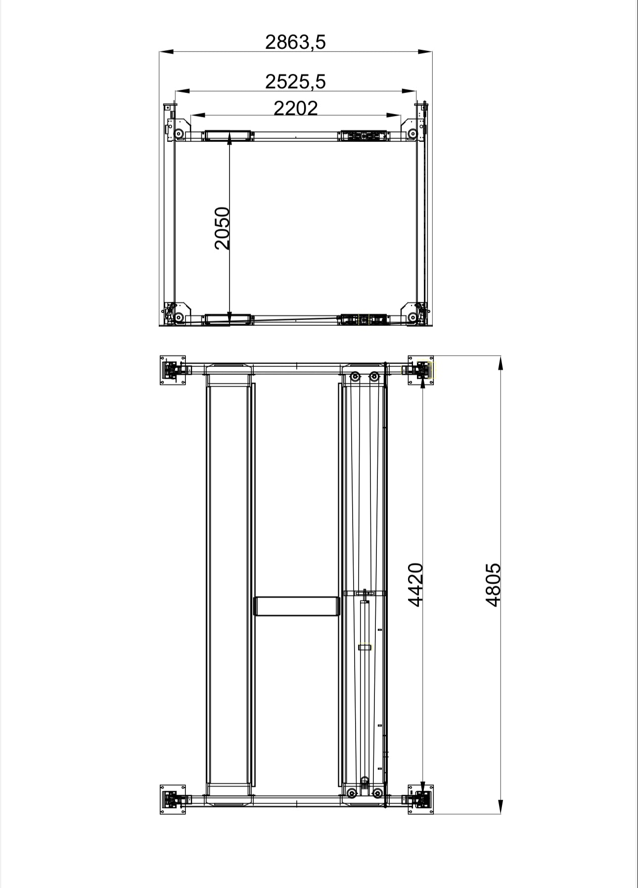 4H950 9500 Lbs Heavy Duty Four Post Lift Car lift Storage Service 4 Post Parking