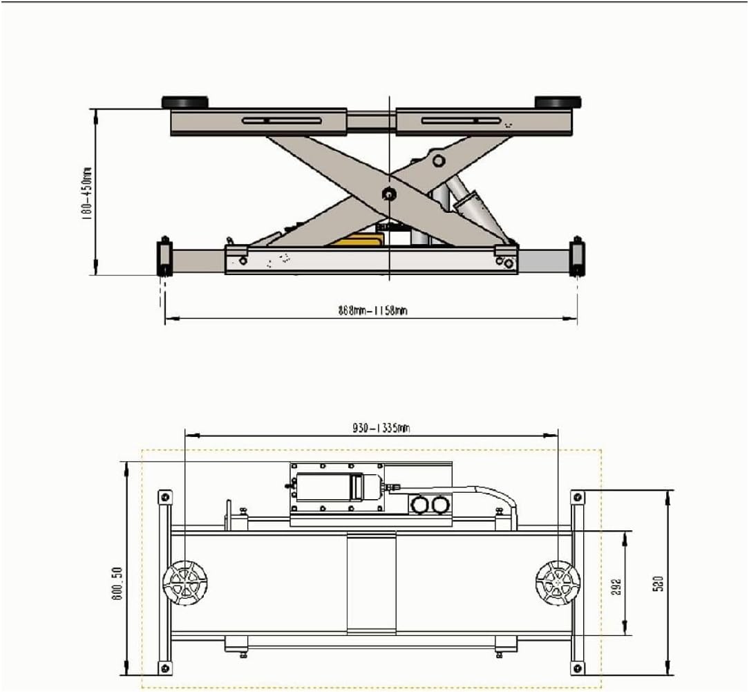 KATOOL KT-4M110PA 11,000 lb 4-Post Alignment Lift with 7,000 lb Rolling Jack