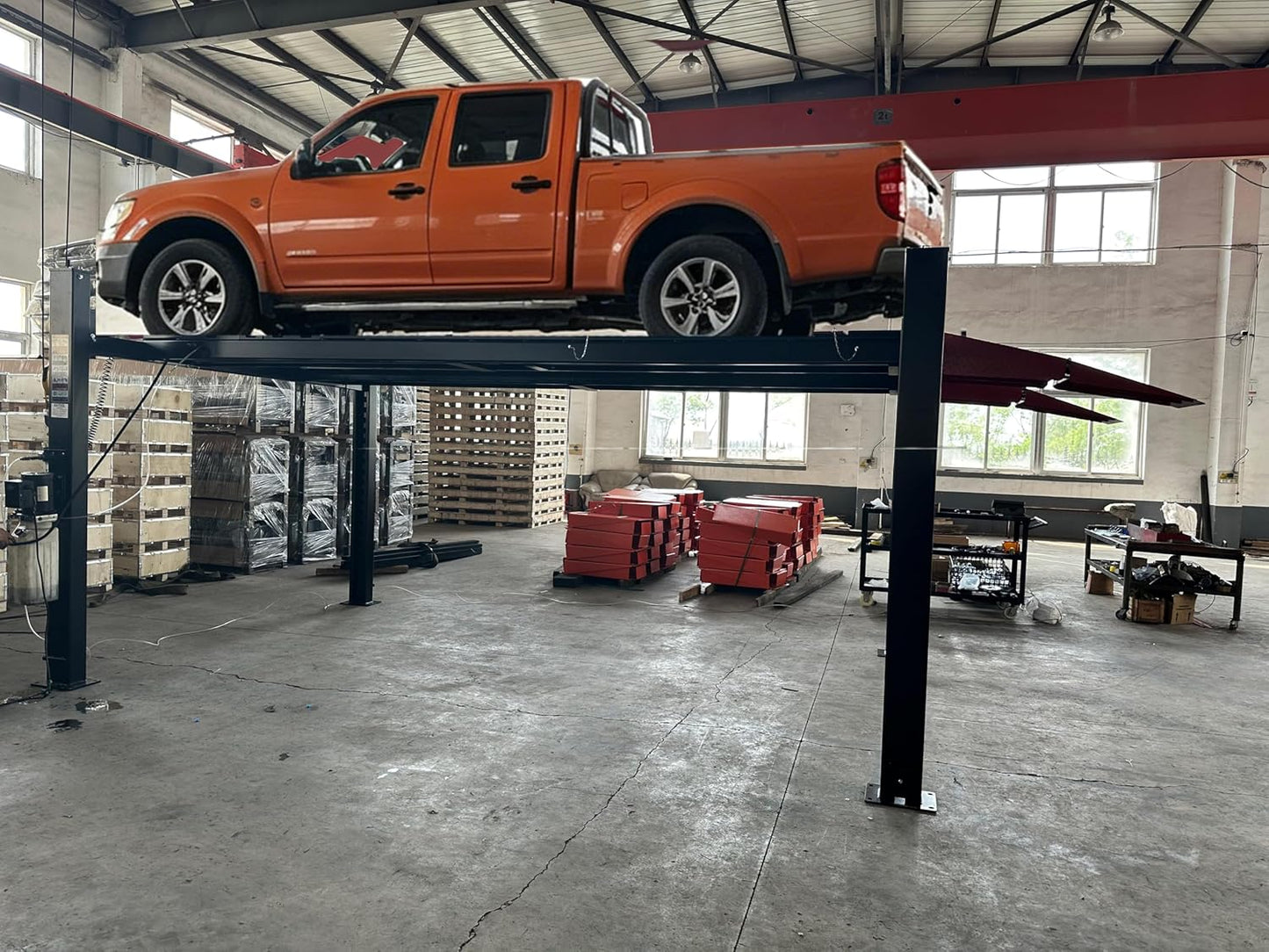 KATOOL KT-4M110PA 11,000 lb 4-Post Alignment Lift with 7,000 lb Rolling Jack