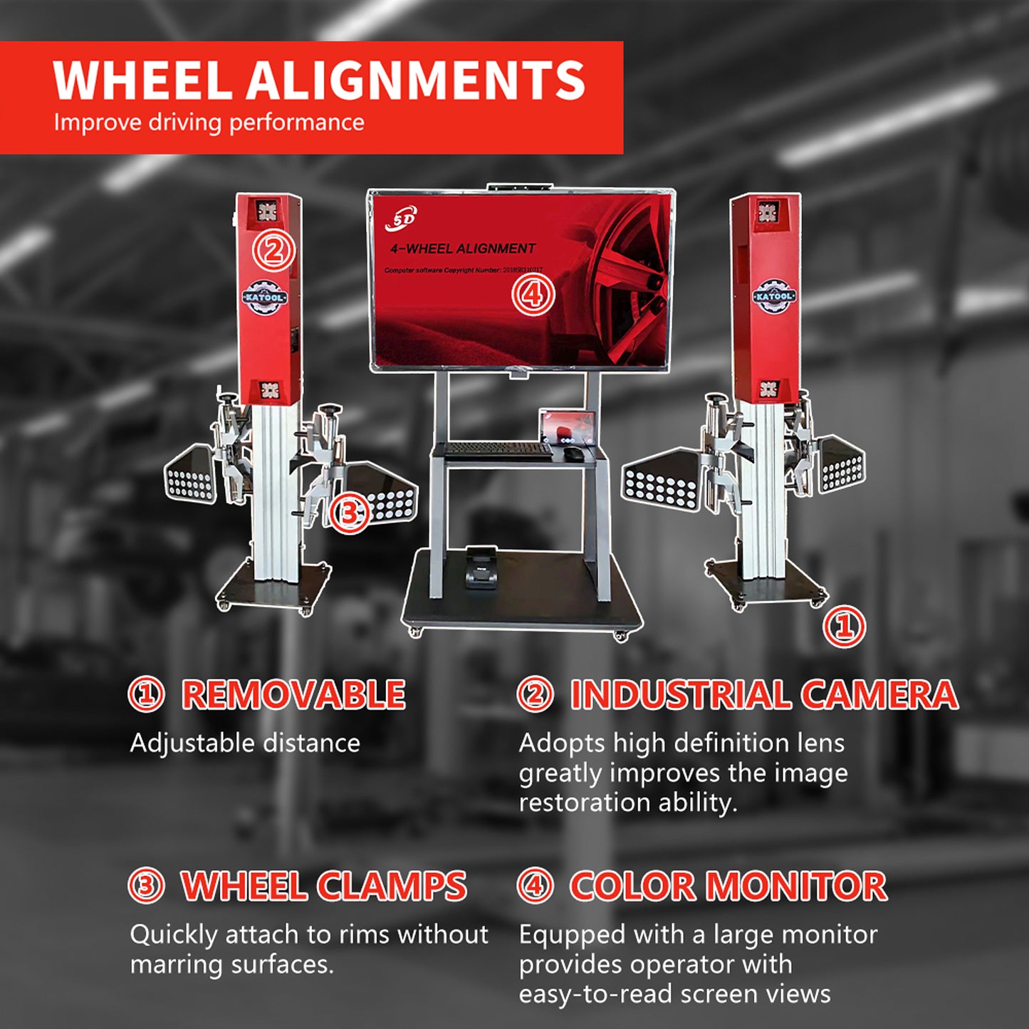 KATOOL KT-5DA 3D Wheel Alignment Machine