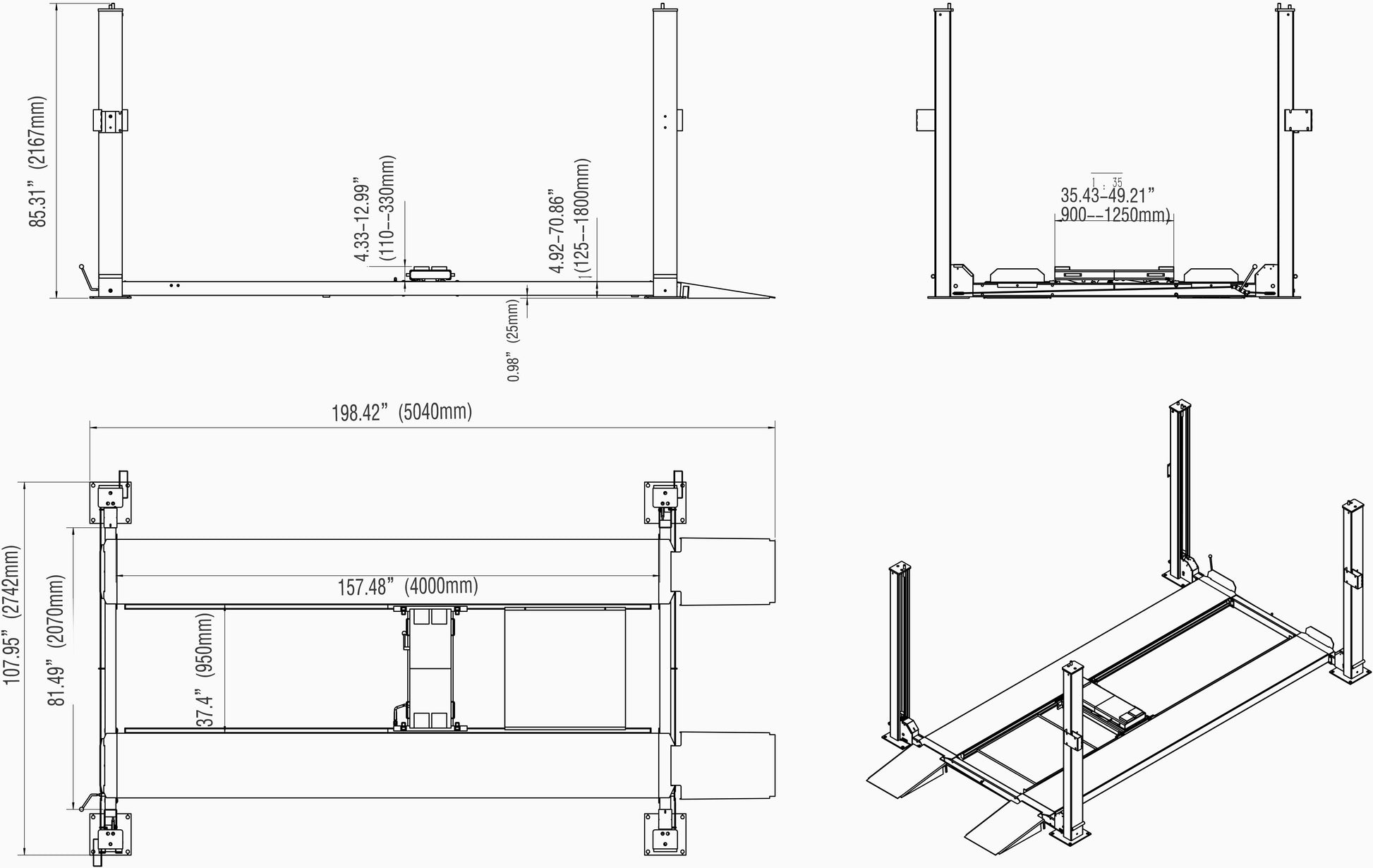 Plan View Of Auto Lift Lift Elevator Plan And Installation Cad Drawing